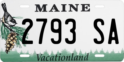 ME license plate 2793SA