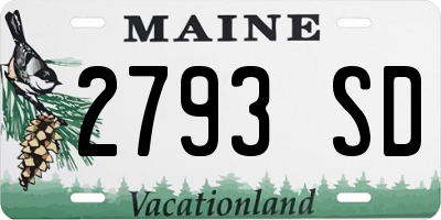 ME license plate 2793SD