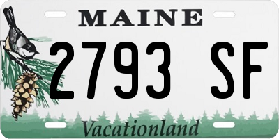 ME license plate 2793SF