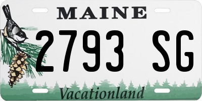 ME license plate 2793SG