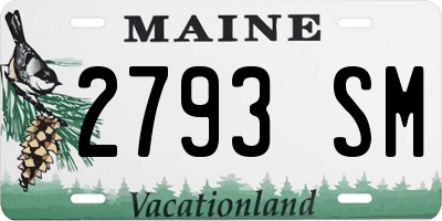 ME license plate 2793SM