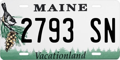 ME license plate 2793SN