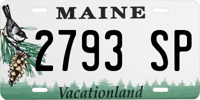 ME license plate 2793SP