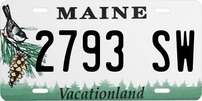 ME license plate 2793SW