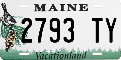 ME license plate 2793TY