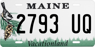 ME license plate 2793UQ