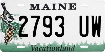 ME license plate 2793UW