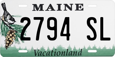 ME license plate 2794SL