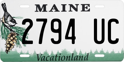 ME license plate 2794UC
