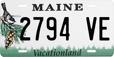 ME license plate 2794VE