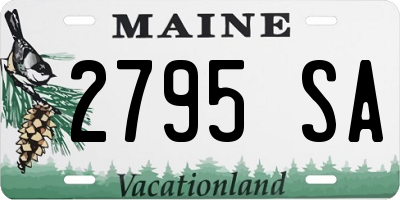 ME license plate 2795SA