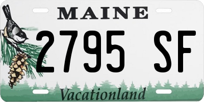 ME license plate 2795SF