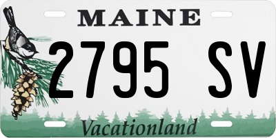 ME license plate 2795SV