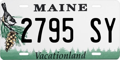 ME license plate 2795SY
