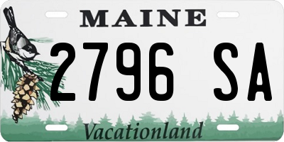 ME license plate 2796SA