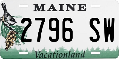 ME license plate 2796SW