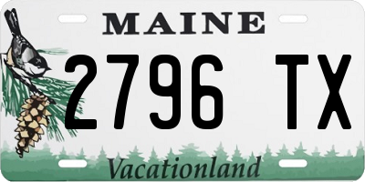 ME license plate 2796TX