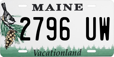 ME license plate 2796UW