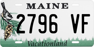 ME license plate 2796VF