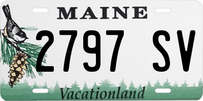 ME license plate 2797SV