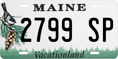 ME license plate 2799SP