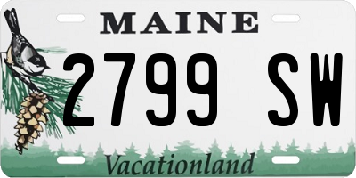 ME license plate 2799SW