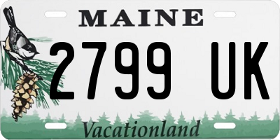 ME license plate 2799UK