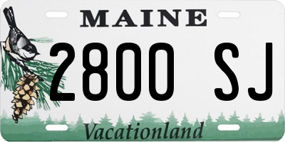 ME license plate 2800SJ