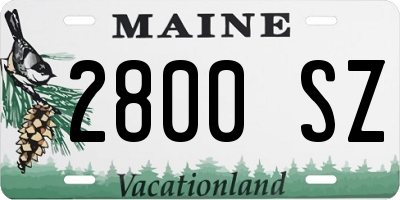 ME license plate 2800SZ
