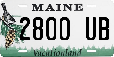 ME license plate 2800UB
