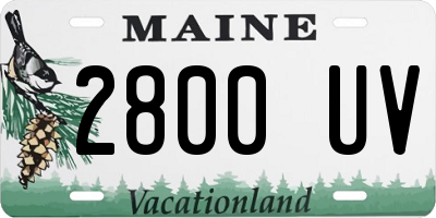 ME license plate 2800UV