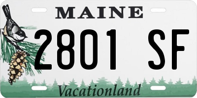 ME license plate 2801SF
