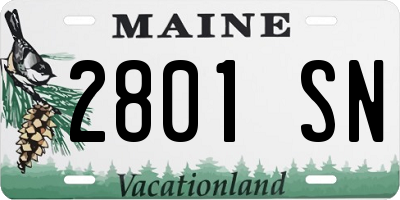 ME license plate 2801SN