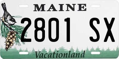 ME license plate 2801SX