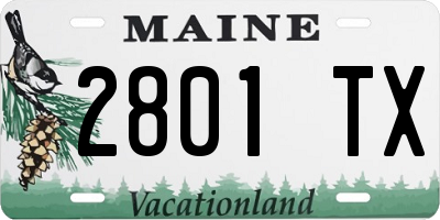 ME license plate 2801TX