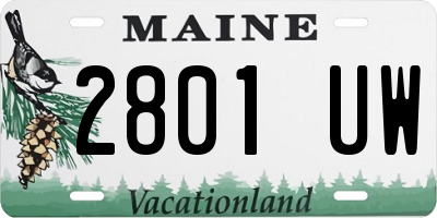 ME license plate 2801UW