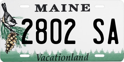 ME license plate 2802SA