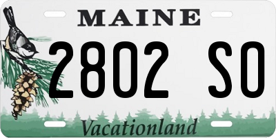 ME license plate 2802SO
