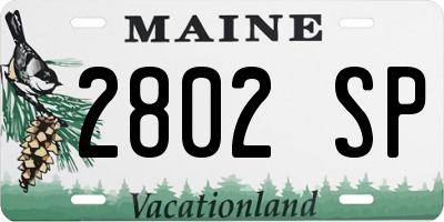 ME license plate 2802SP