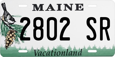 ME license plate 2802SR