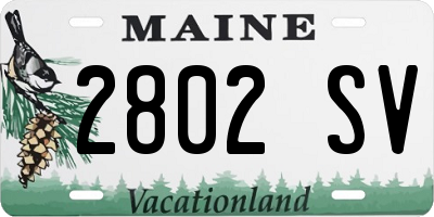 ME license plate 2802SV