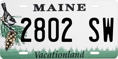 ME license plate 2802SW