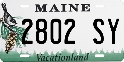 ME license plate 2802SY