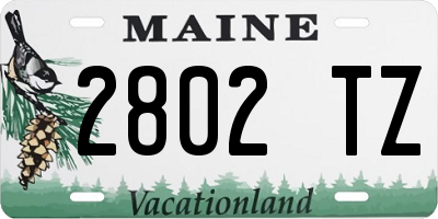 ME license plate 2802TZ