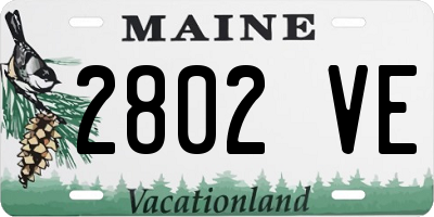 ME license plate 2802VE