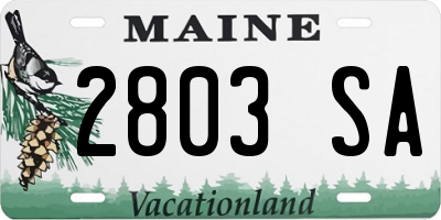 ME license plate 2803SA