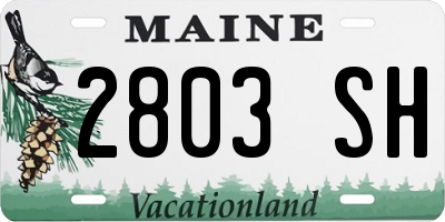 ME license plate 2803SH