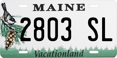 ME license plate 2803SL