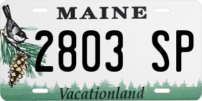 ME license plate 2803SP