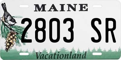 ME license plate 2803SR